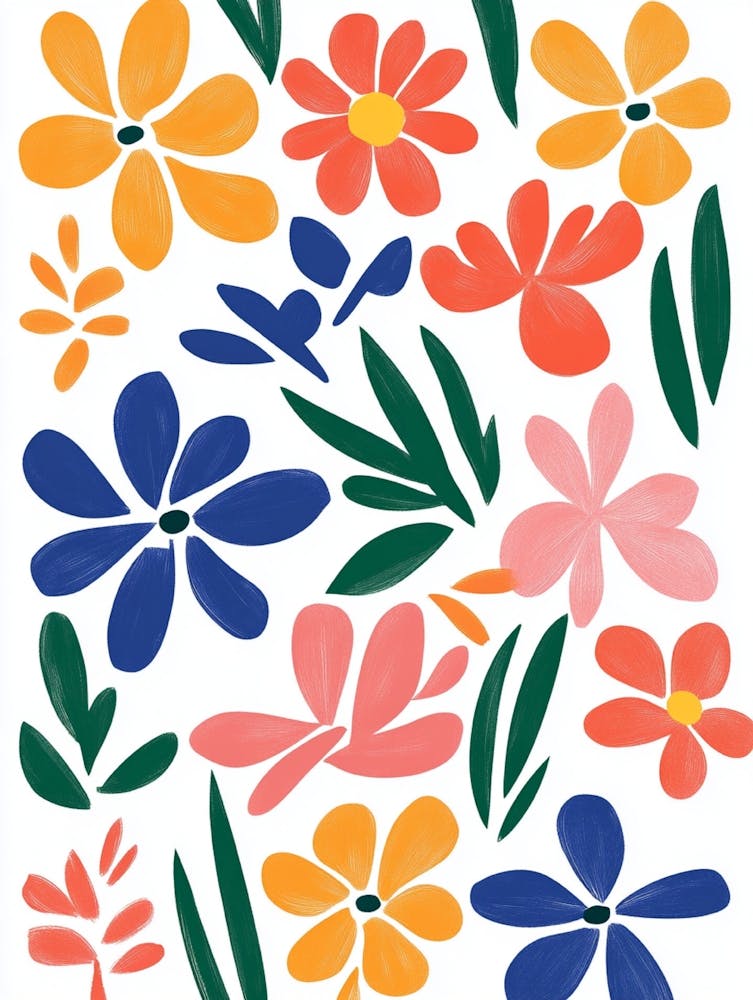 Flowers On A White Background 12