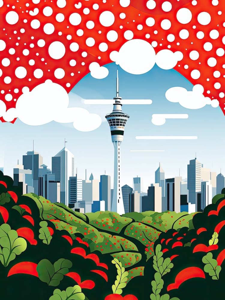 Auckland, Illustration In The Style Of Pop Art 4