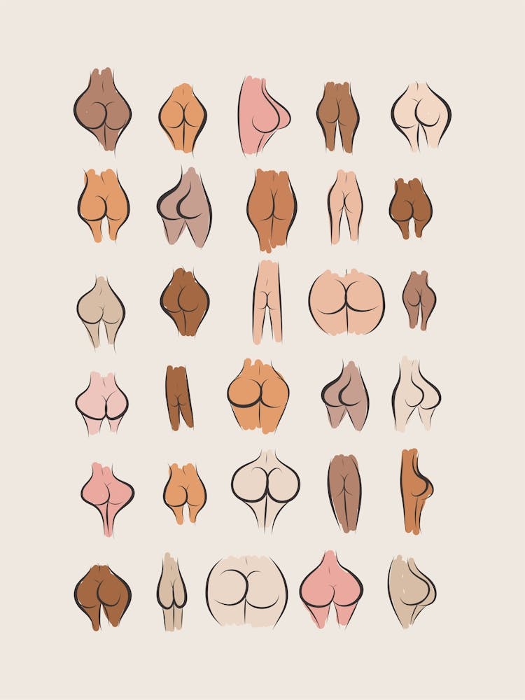 All Shapes and Sizes Bums Print