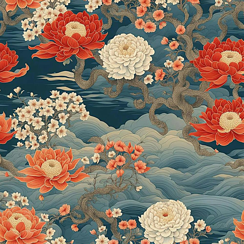 Japanese Floral Wallpaper