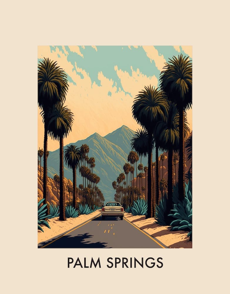 Palm Springs, Usa 5 Vintage Travel Poster