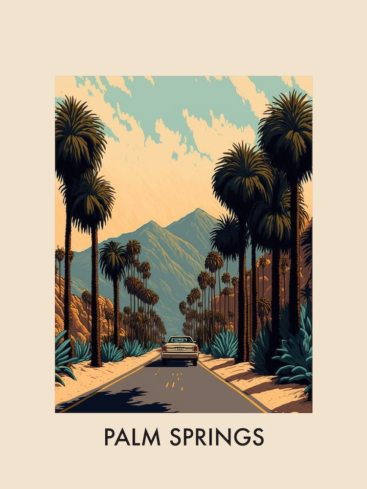 Palm Springs, Usa 5 Vintage Travel Poster