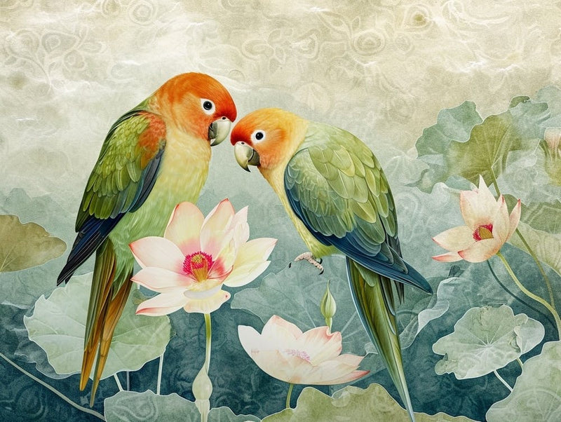 Floral Animal Illustration Parrot 3