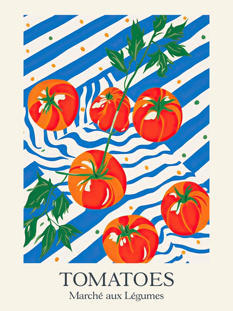 Marche Aux Legumes Tomatoes Summer Illustration 7