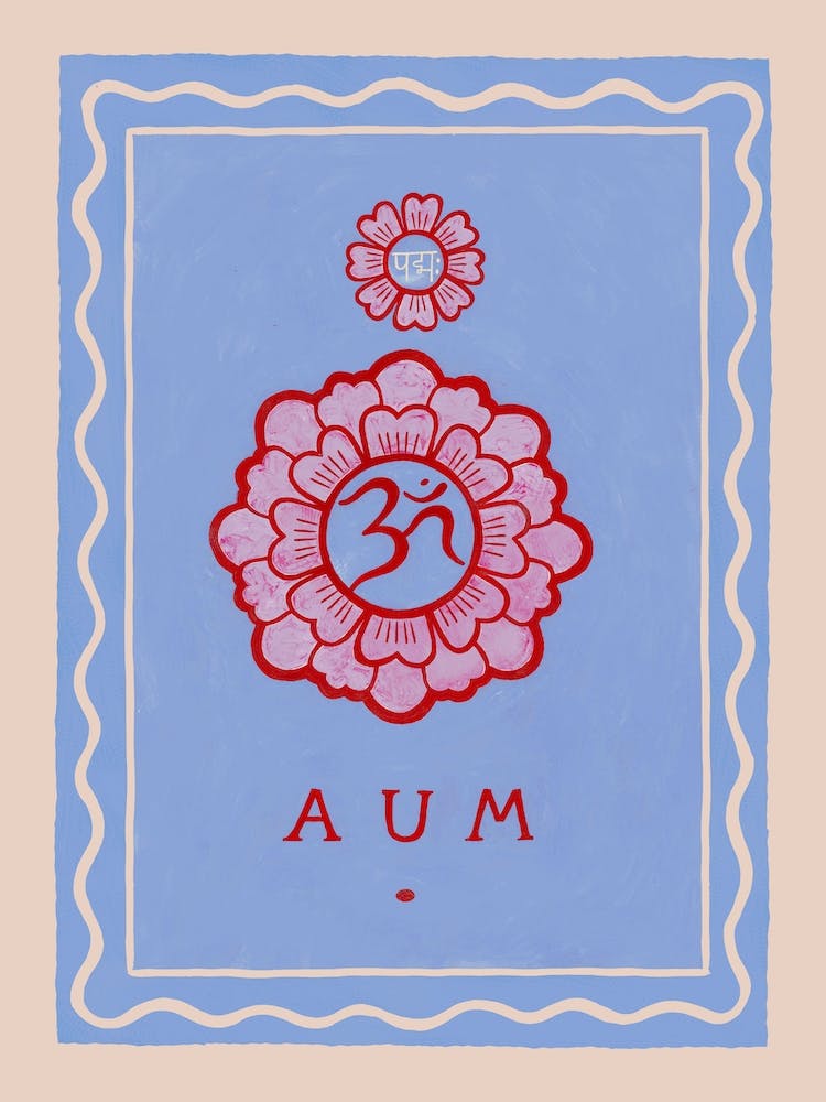 Aum Lotus Blue & Red