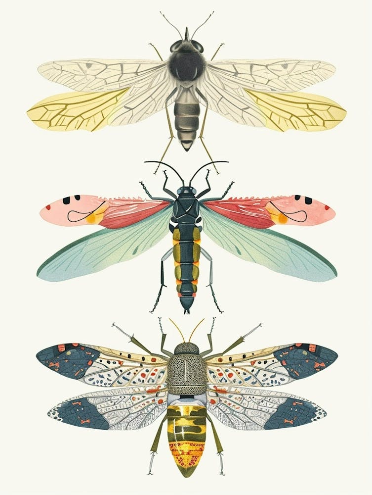 Colourful Insect Illustration Whitefly 5