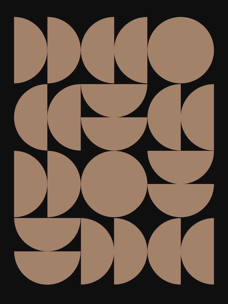 Mid Century Abstract Geometric Grid Tan brown black
