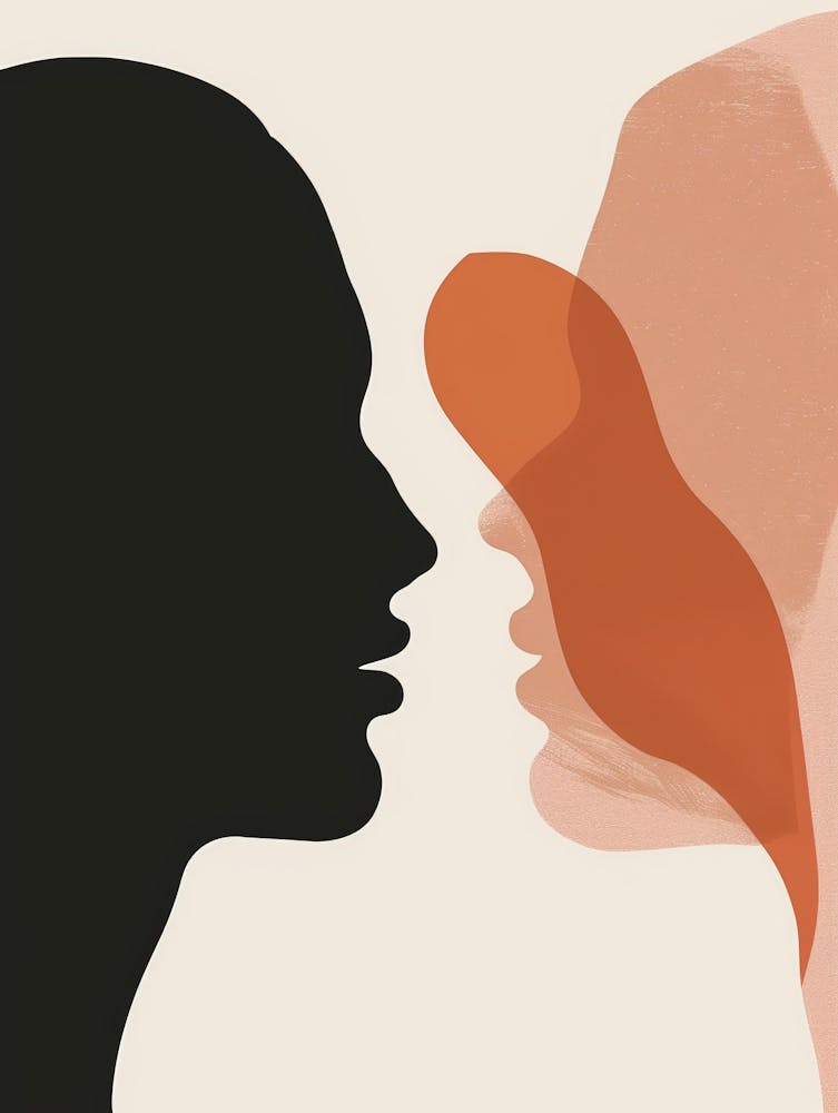 Silhouette einer Frau und eines Mannes