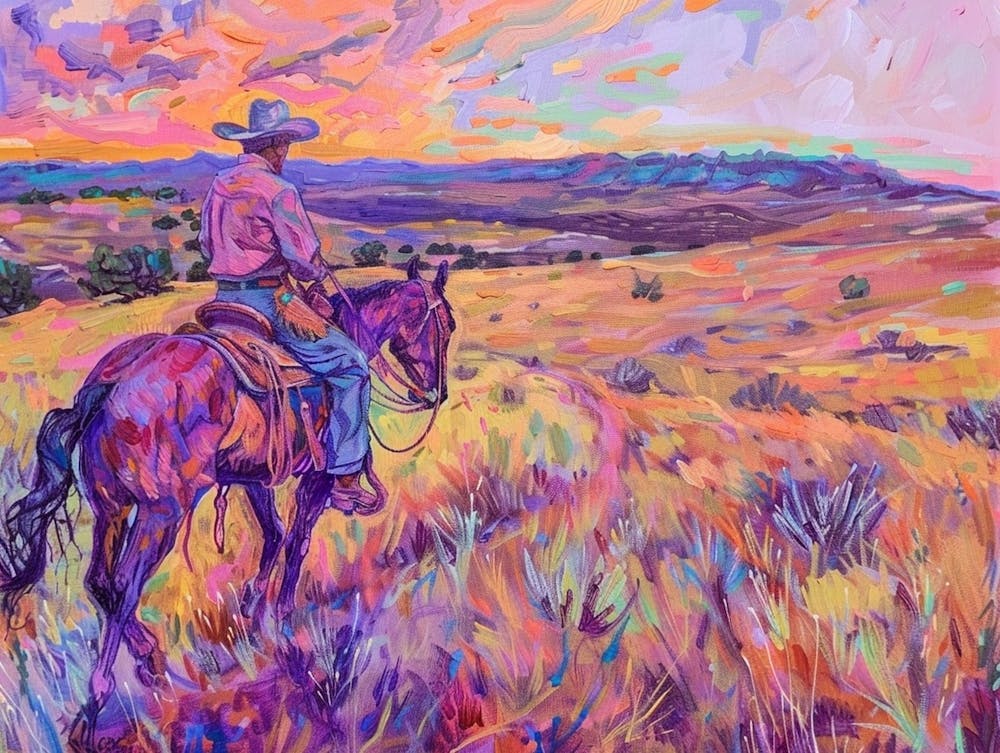 Cowboy Painting Black Hills South Dakota
