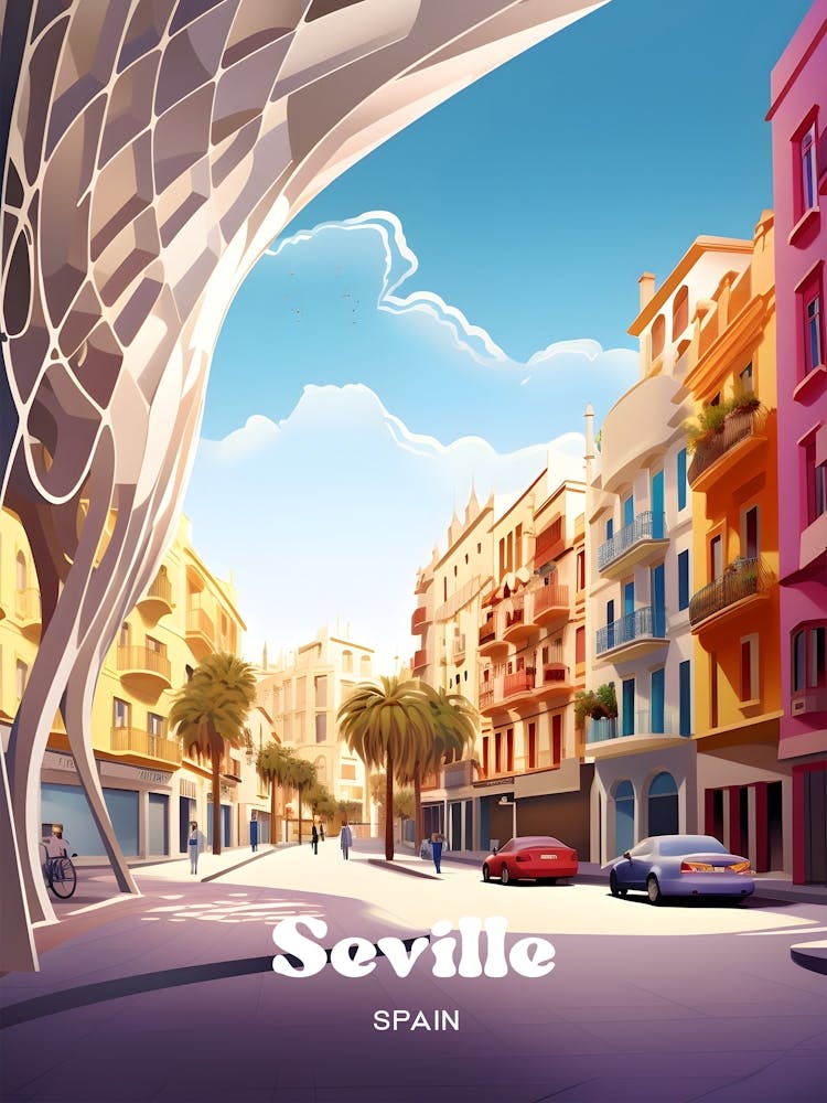 Seville Spain Setas de Sevilla Travel Art