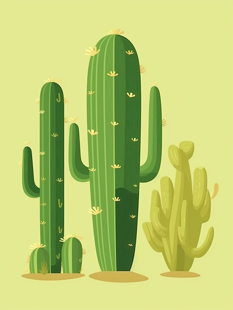Saguaro Pear Cactus Illustration 3
