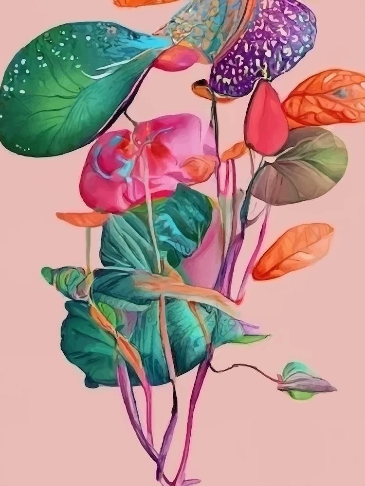 Colorful abstract plants