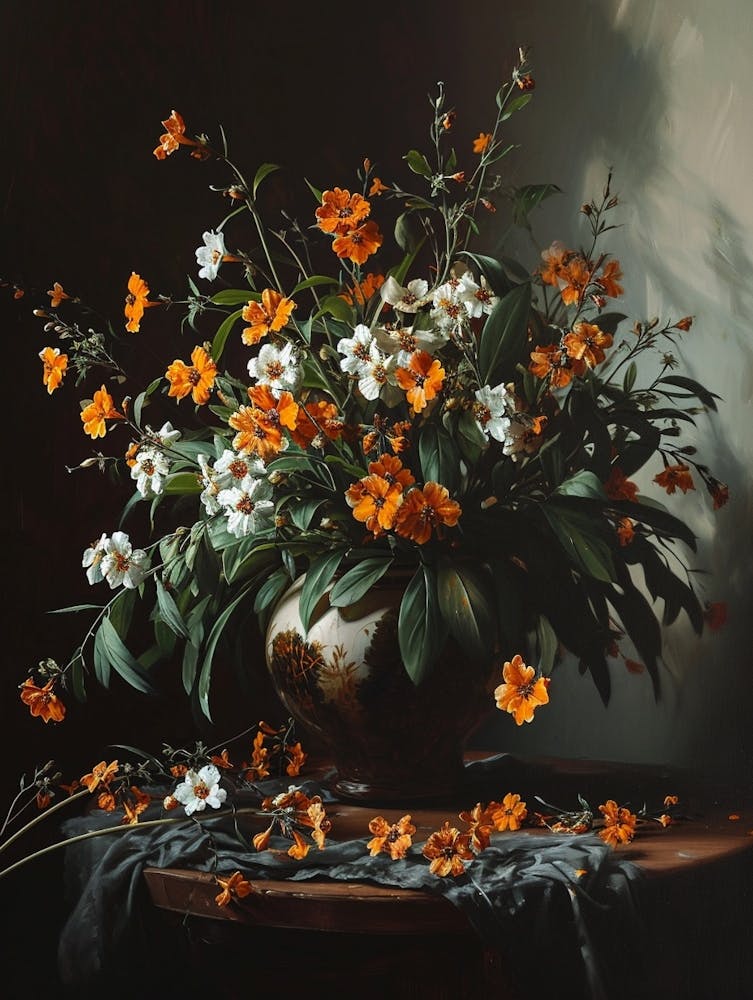 Baroque Floral Still Life Evening Primrose 3