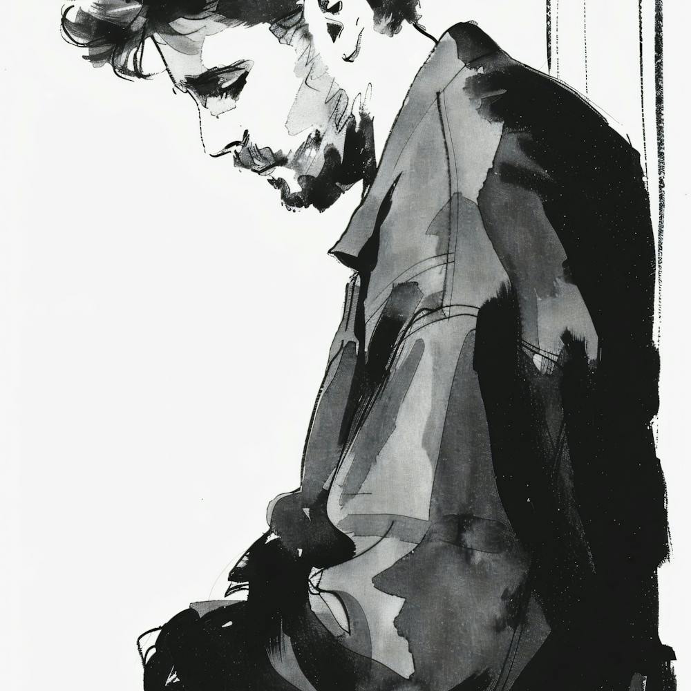 Black And White Portrait Of A Man