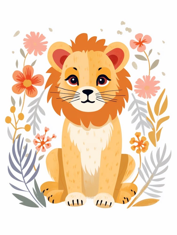 Baby Animal Illustration  Lion 3
