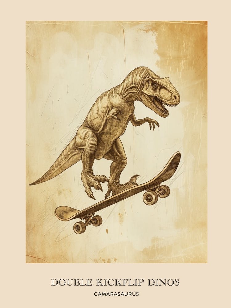 Camarasaurus Vintage Dinosaur Poster 3