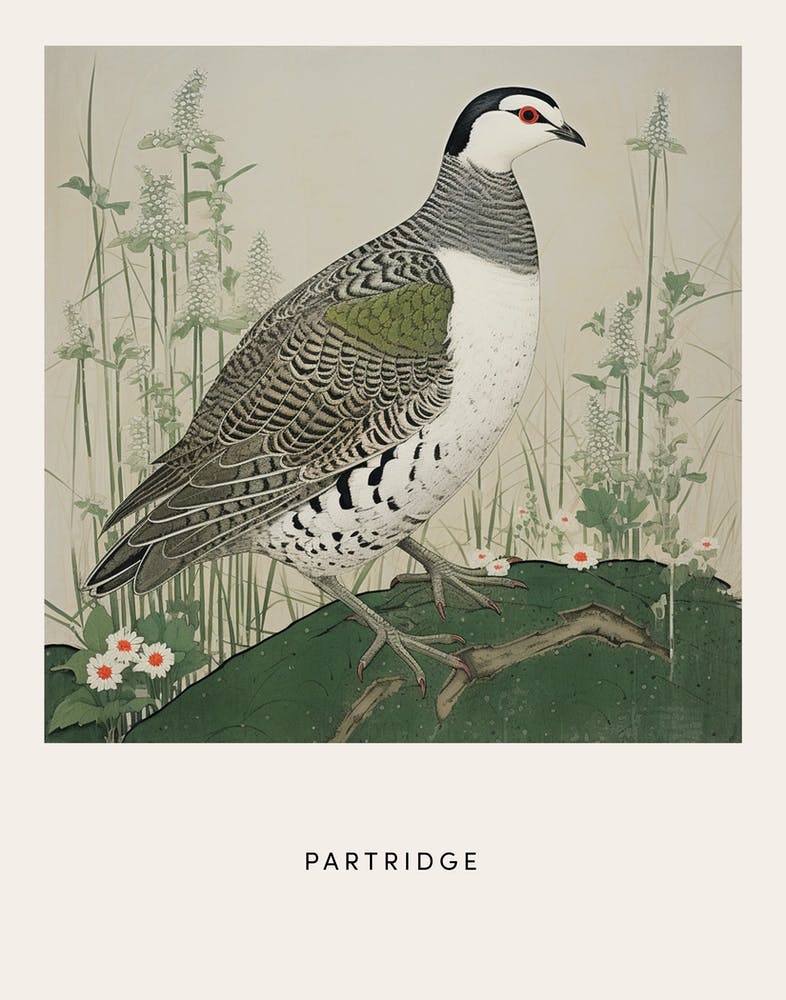 Ohara Koson Inspired Bird Painting Partridge 4 Poster