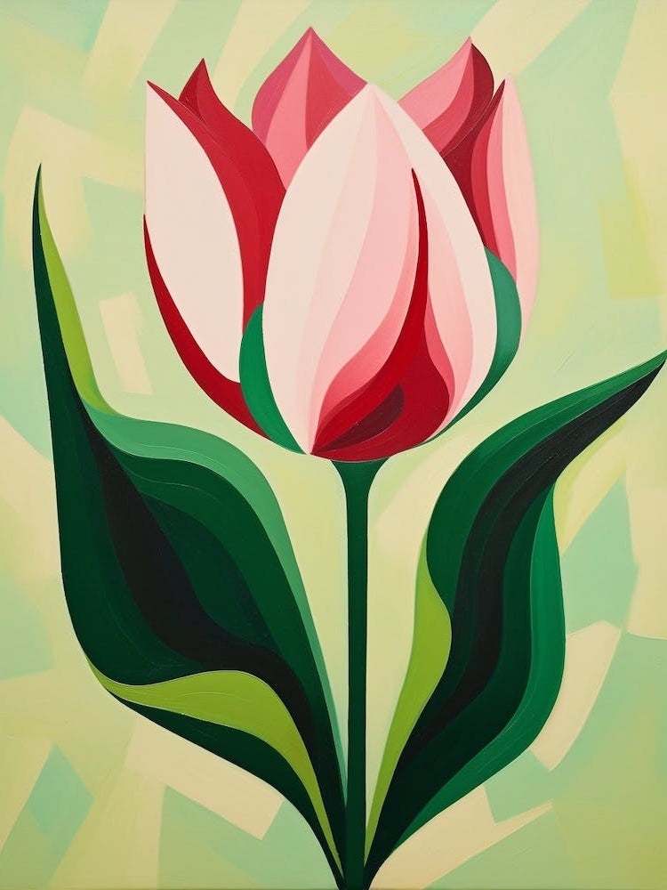 Cut Out Style Flower Art Tulip 3