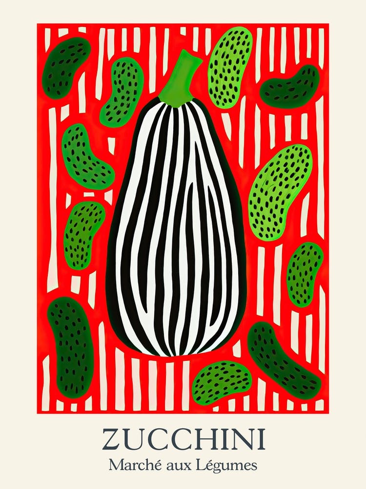 Marche Aux Legumes Zucchini Sommer Illustration 1