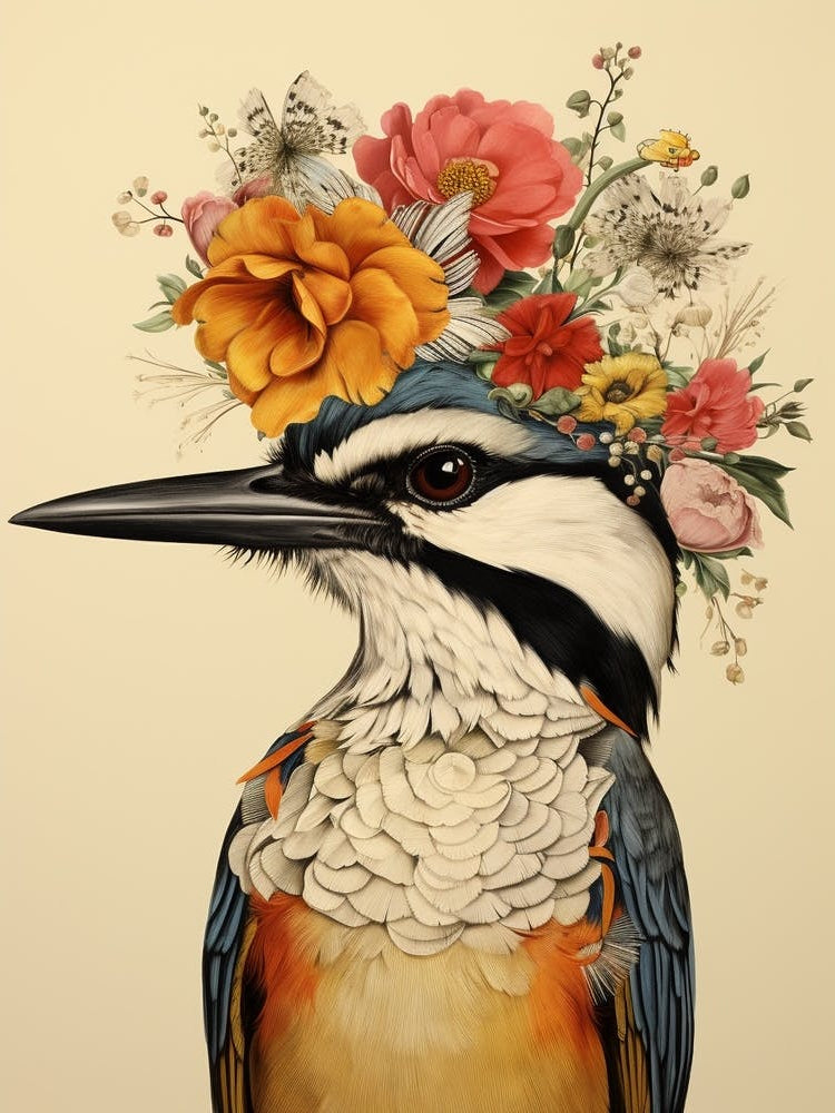 Bird With A Flower Crown Swallow 3