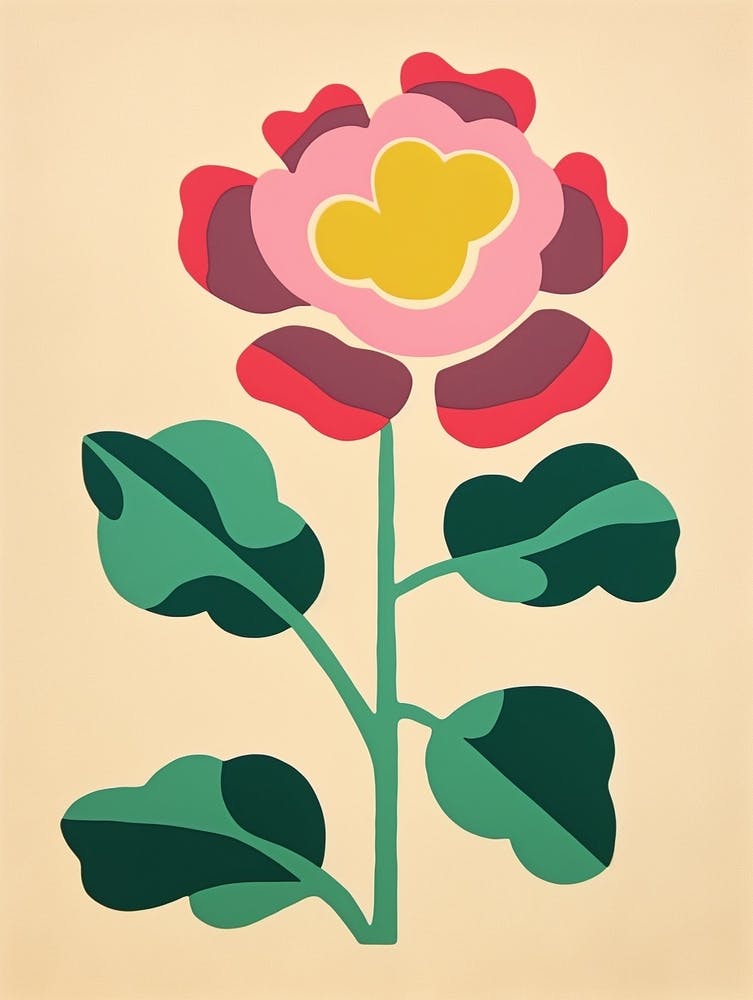 Cut Out Style Flower Art Rose 2