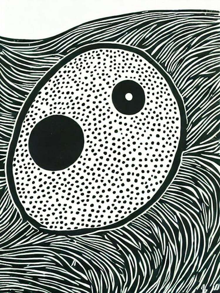 Pufferfish Linocut