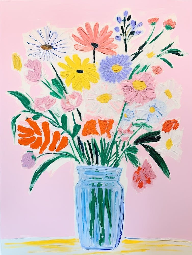 Flower Painting Fauvist Style Cosmos 1