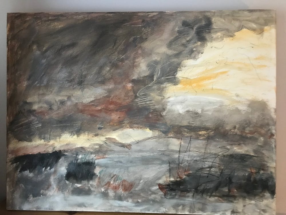 Paysage Abstrait 24x18 pouces acrylique sur toile