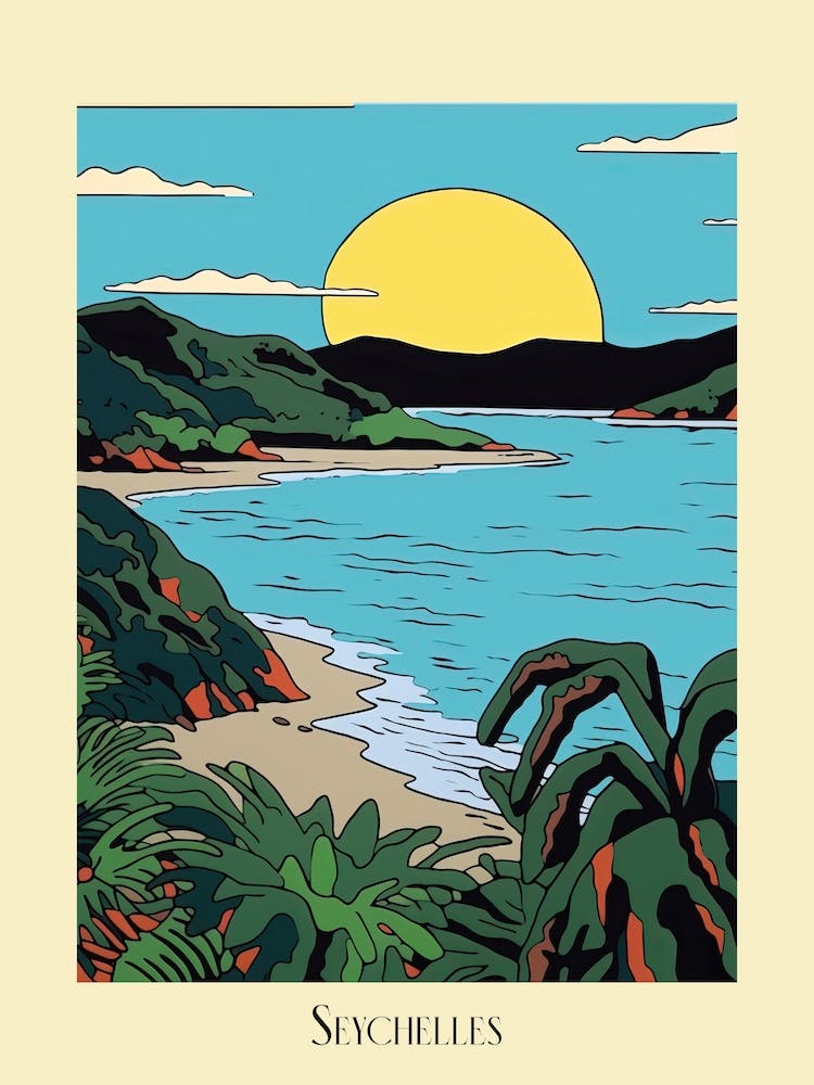 Poster Of Minimal Design Style Of Seychelles 7