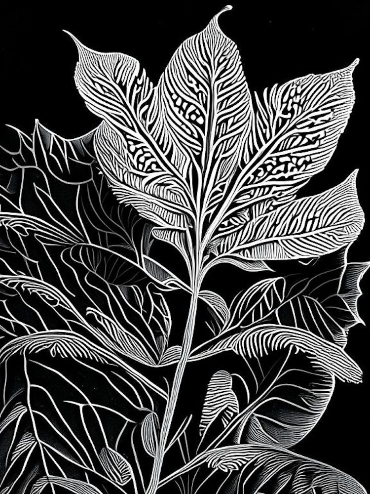 Stonecrop Leaf Linocut 1
