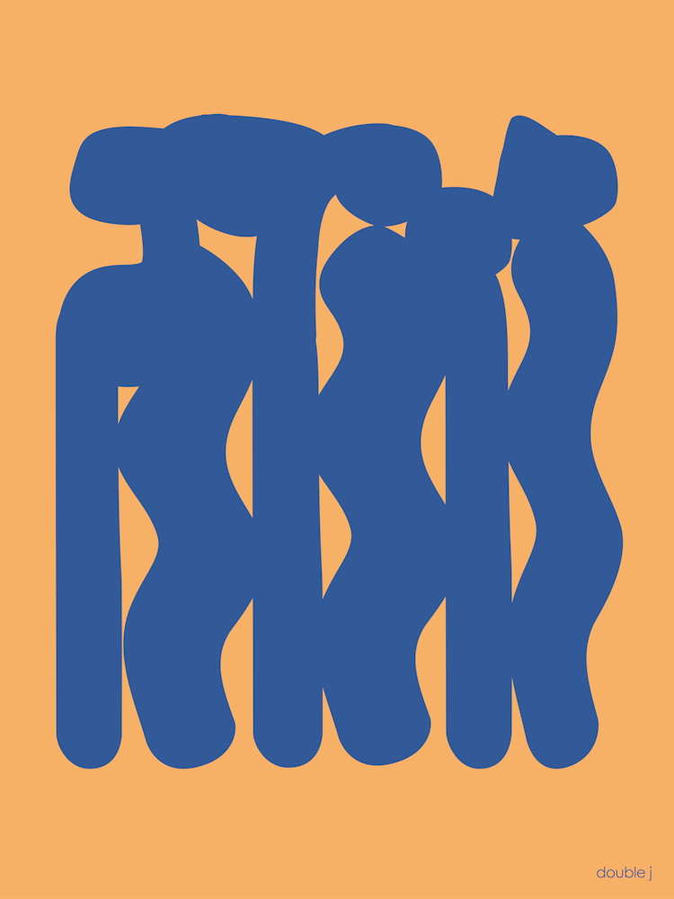 The Dance Blue And Yellow Bright Abstract Minimalist