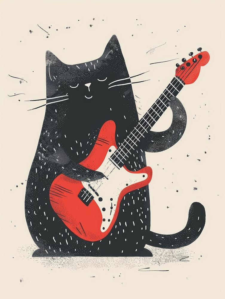 Cat Playing Guitar