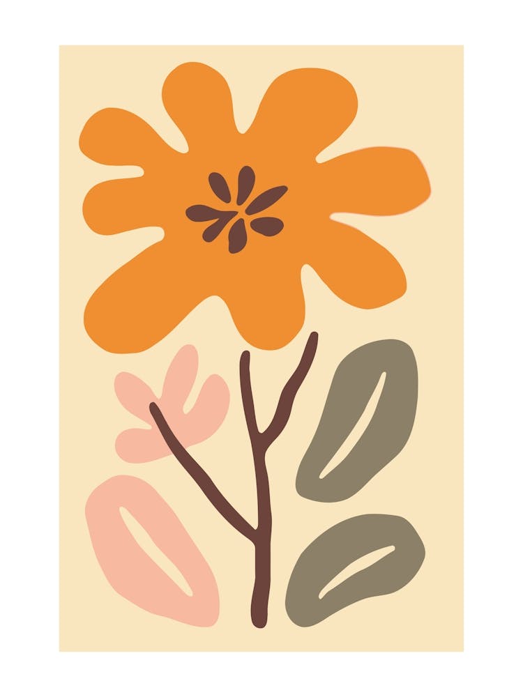 Botanical Orange Flower