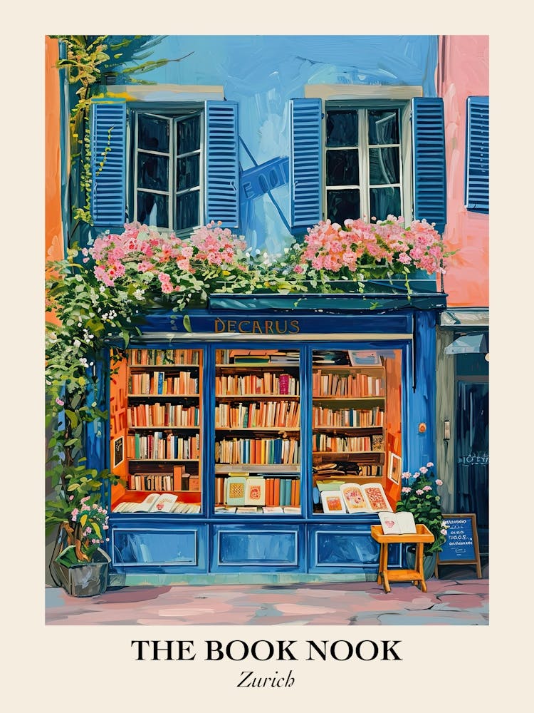 Zurich Book Nook Bookshop 1 Poster