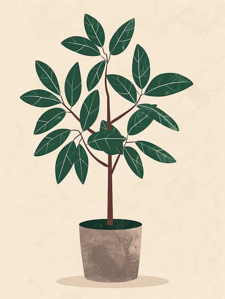 Money Tree Plant Minimalist Illustration 6
