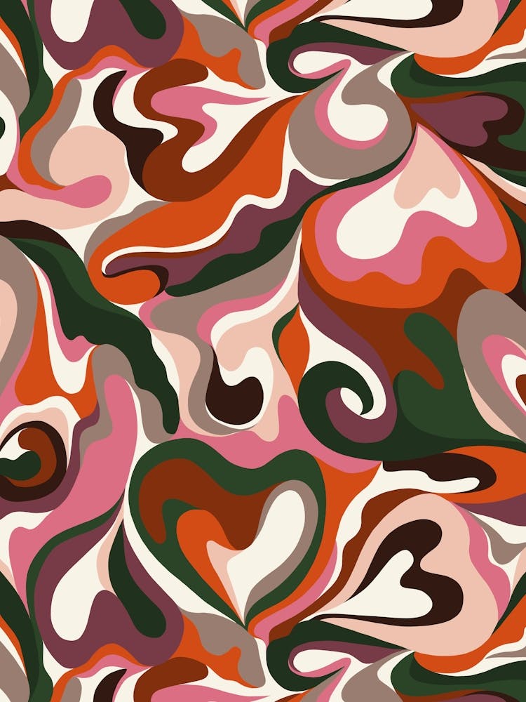 Abstract Retro Hearts 1