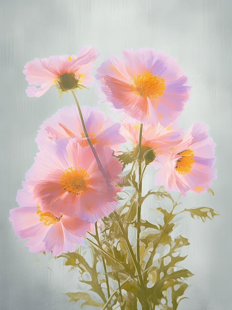 Aster Flowers Acrylic Pastel Colours 1