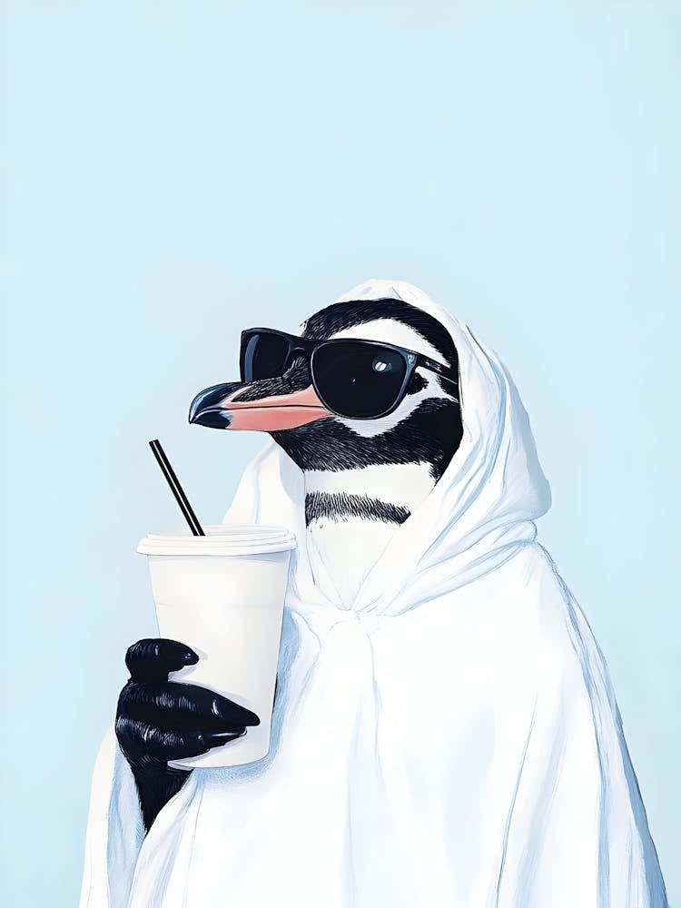 Penguin With A Drink