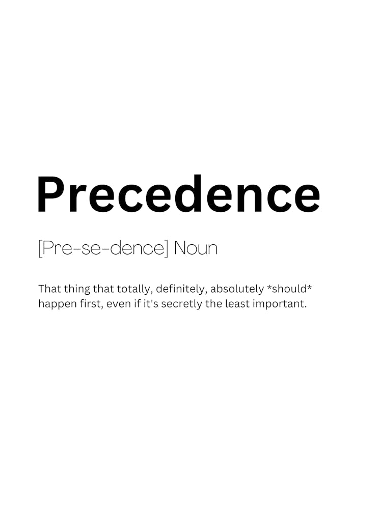 Precedence Definition Meaning 1