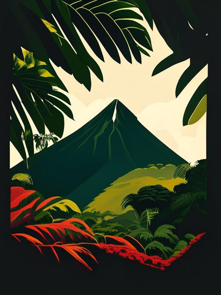 Arenal Volcano National Park Costa Rica Retro