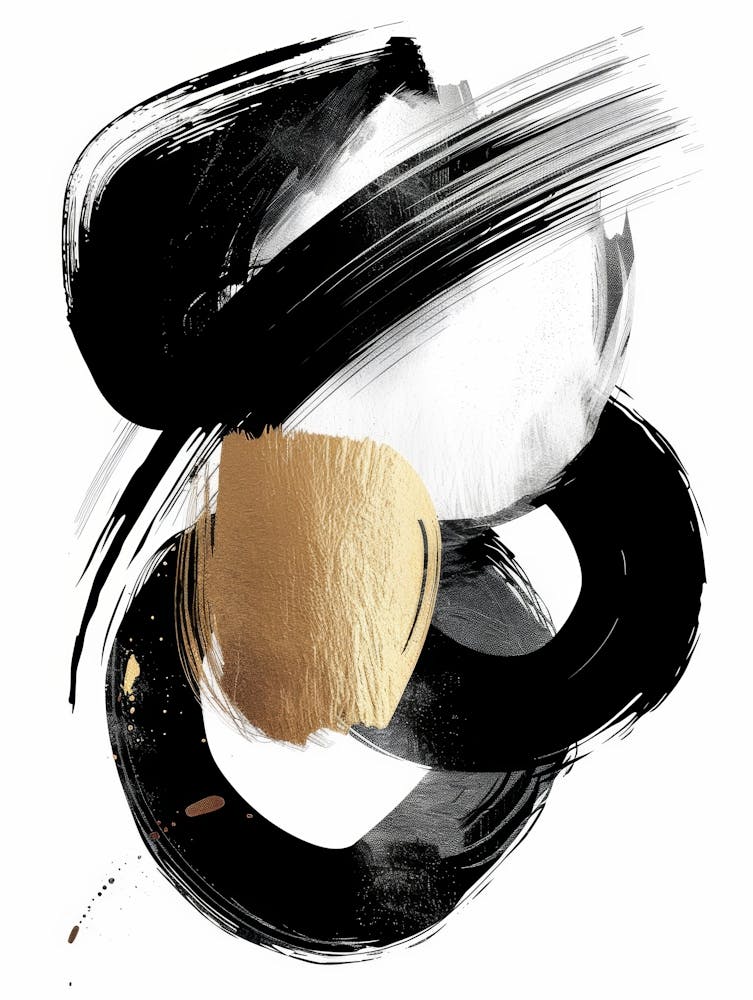 Abstract Black And Gold Painting 75