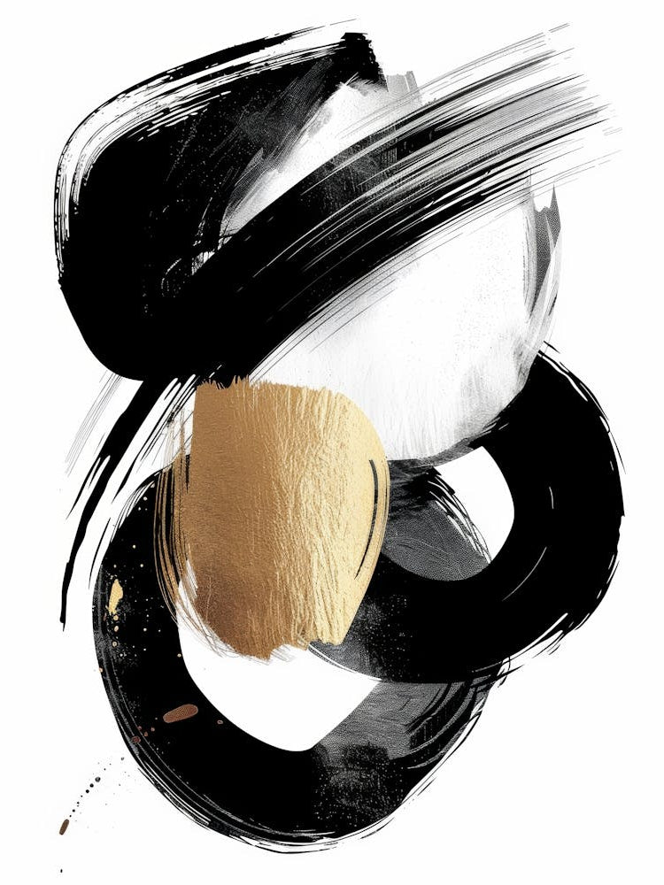 Abstract Black And Gold Painting 75