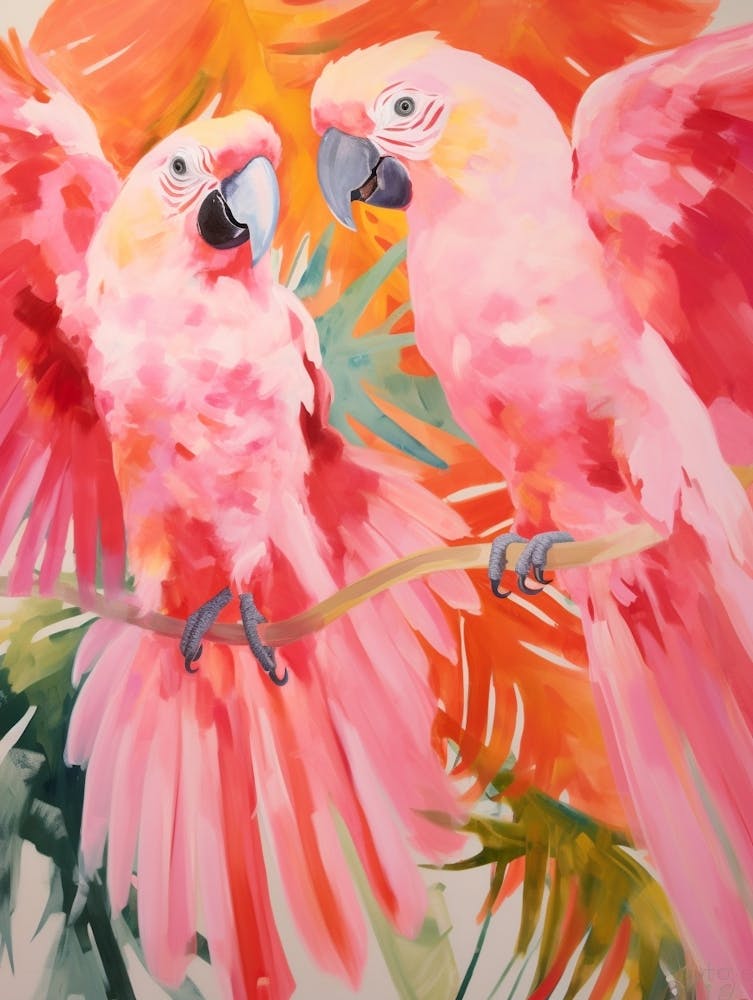 Pink Ethereal Bird Painting Macaw 3