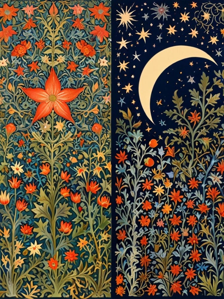 William Morris Moon And Stars 9