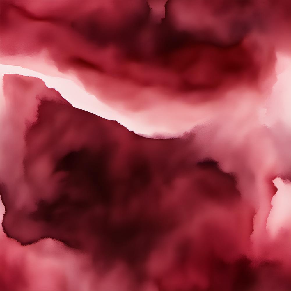 Beautiful burgundy wine abstract background. Drawn, hand-painted aquarelle. Wet watercolor pattern. Artistic background with copy space for design. Vivid web banner. Liquid, flow, fluid effect.