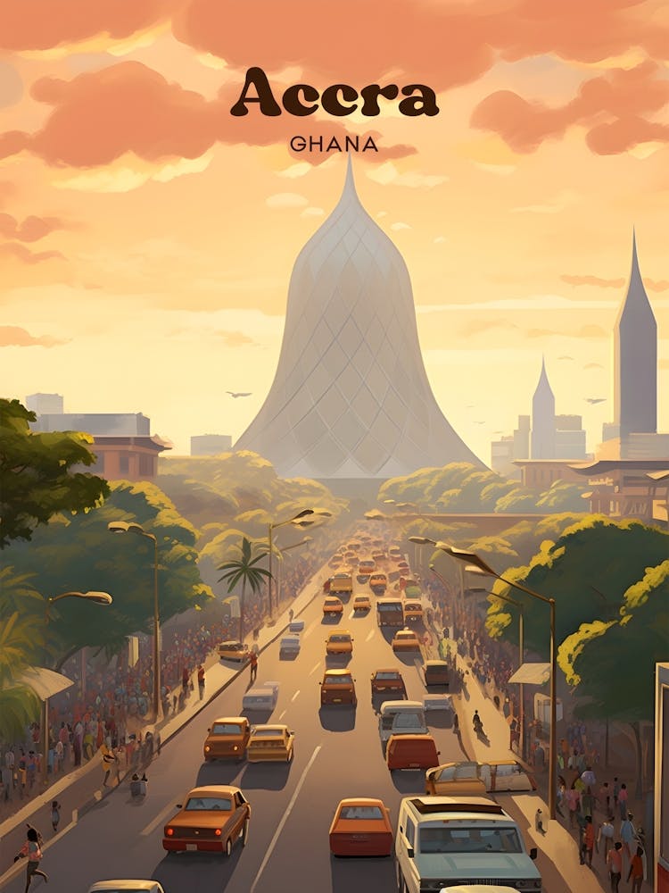 Accra Ghana Africa Street view Travel Art