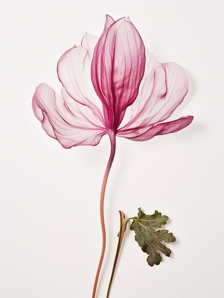 Pressed Flower Botanical Art Cyclamen