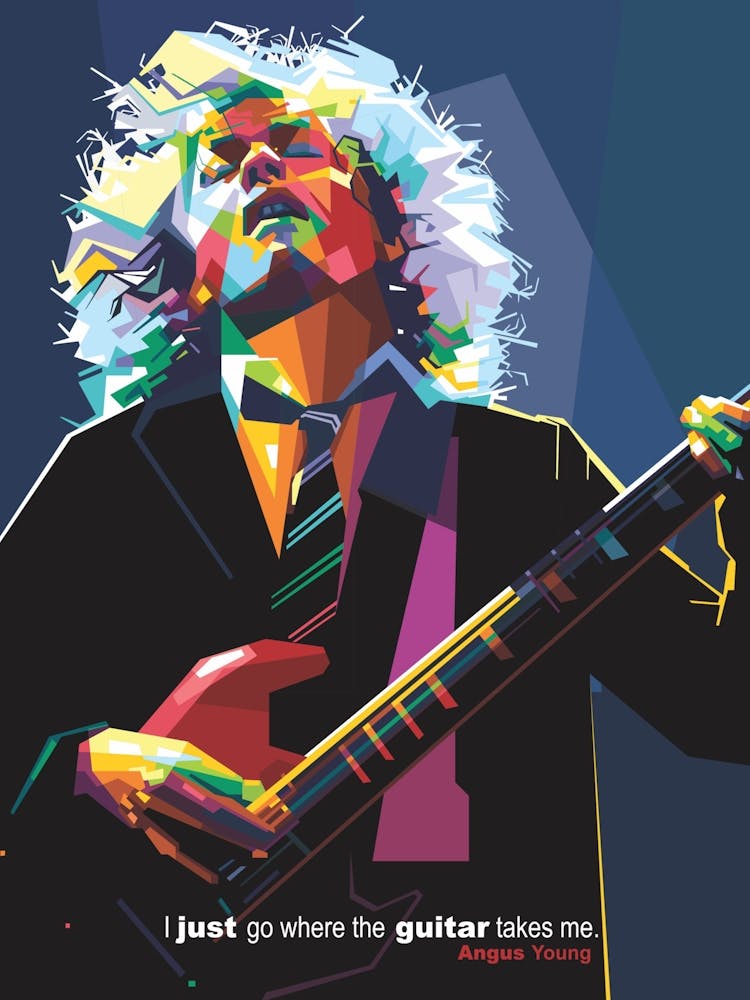 Angus Young Quotes WPAP fanart
