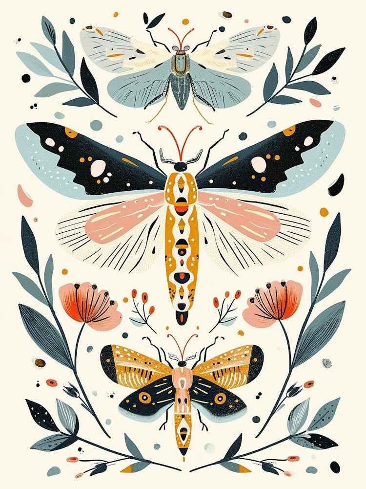 Colourful Insect Illustration Whitefly 1