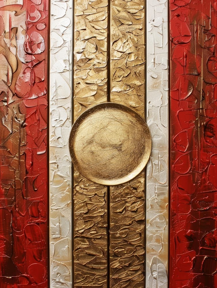 Gold And Red Abstract Painting